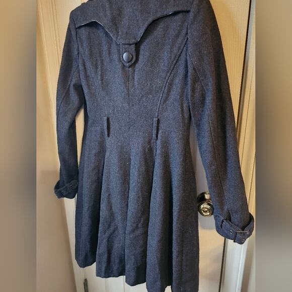 Rare Miss Sixty Wool Coat Women's S Military Grunge Toggle Button Belt Detail - Picture 4 of 14